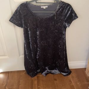 Velvet blue T-shirt dress